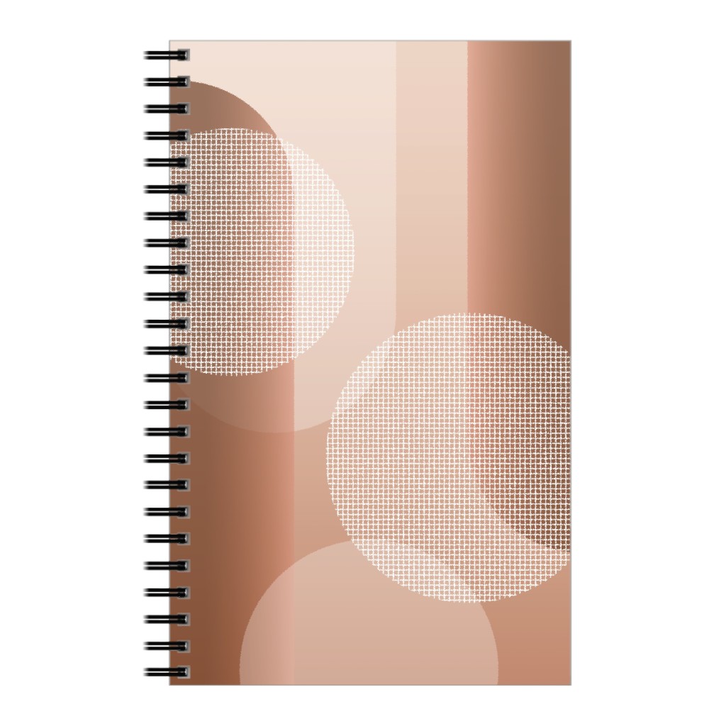 Geometric Arches and Circles - Neutral Notebook, 5x8, Pink