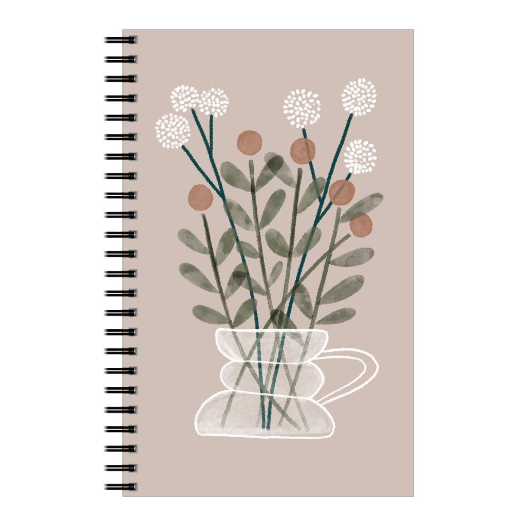 Coffee Pot Plants - Beige Notebook, 5x8, Beige
