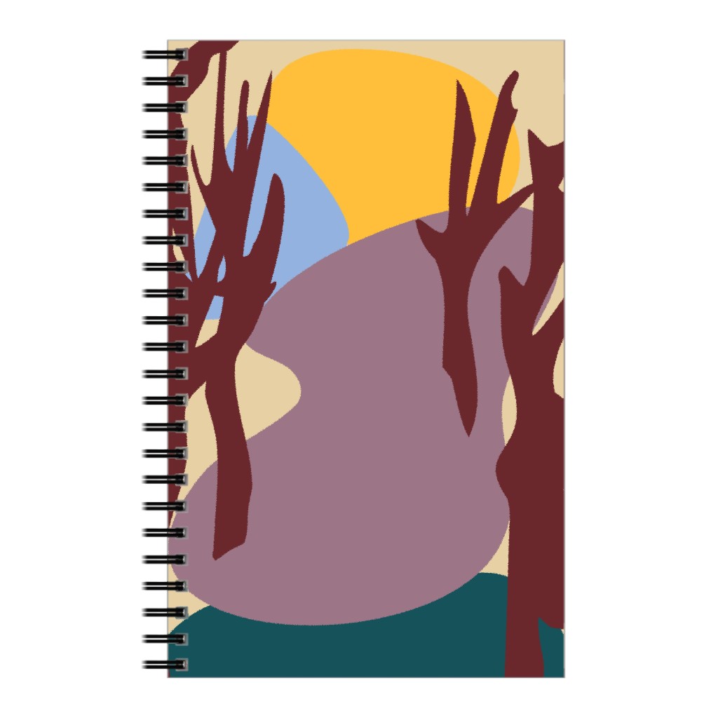 Minimalist Forest Path Notebook, 5x8, Multicolor