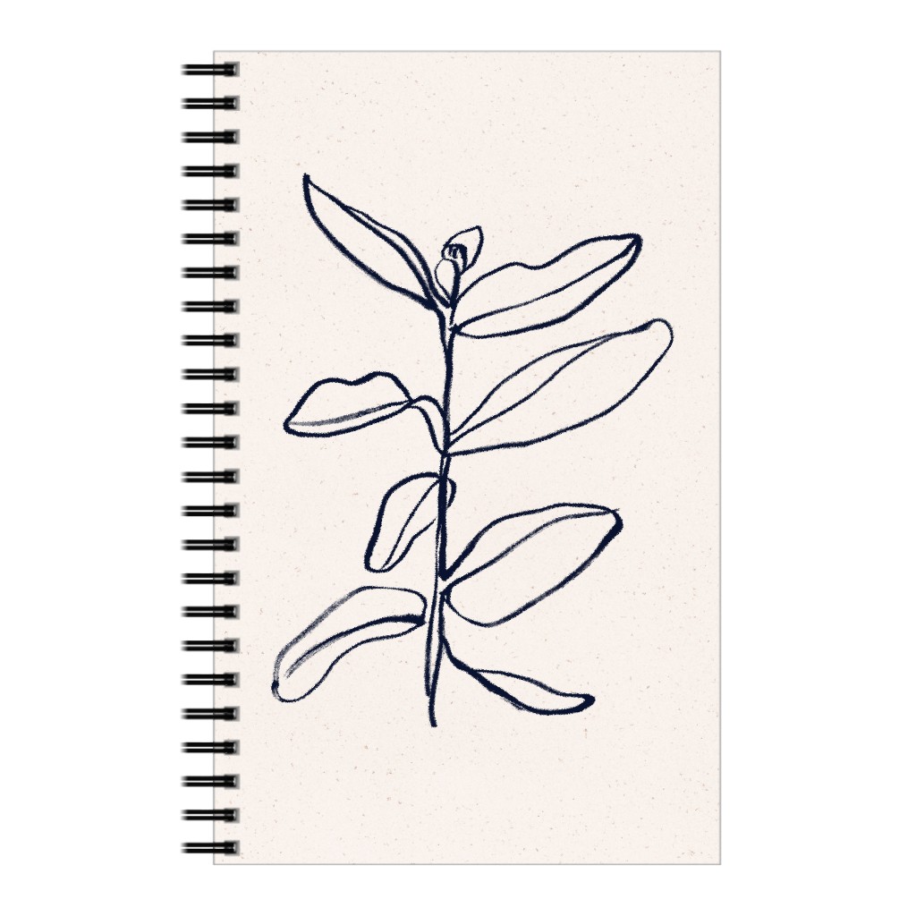 Plant Line Art - Neutral Notebook, 5x8, Beige