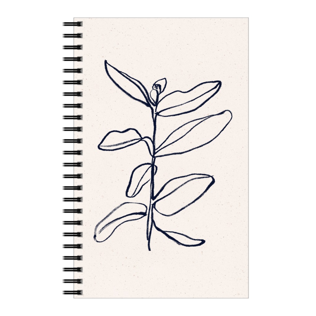 Plant Line Art - Neutral Notebook, 5x8, Beige, Pearl