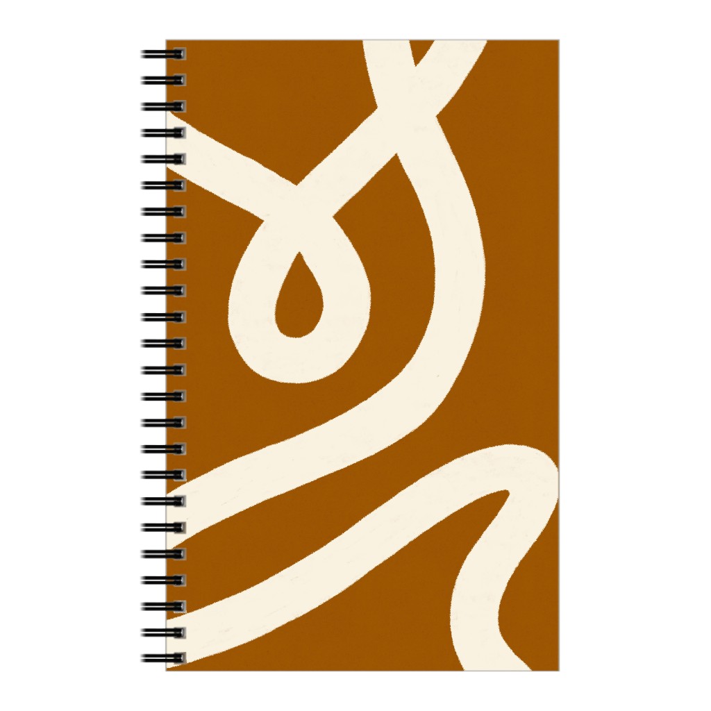 Tangled Brush Strokes V Notebook, 5x8, Orange, Earth