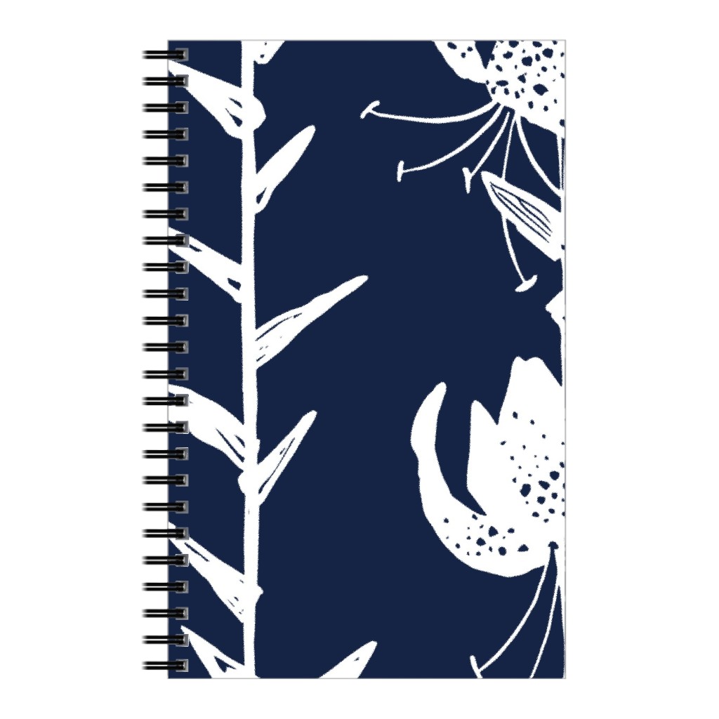 Lily Stripe - Blue Notebook, 5x8, Blue