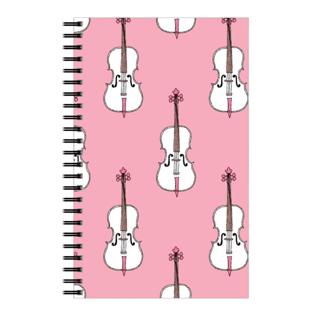 Violins - Pink Notebook, 5x8, Pink