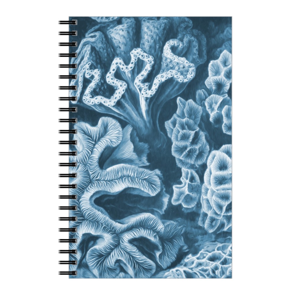 Coral All Over in Sea Blue Notebook, 5x8, Blue, True Blue
