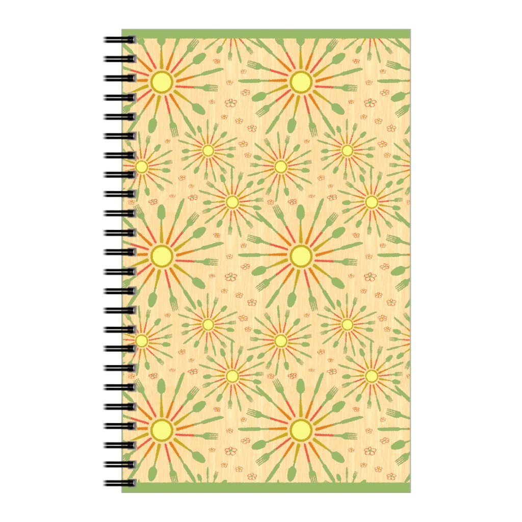 Utensil Stars - Yellow Notebook, 5x8, Yellow