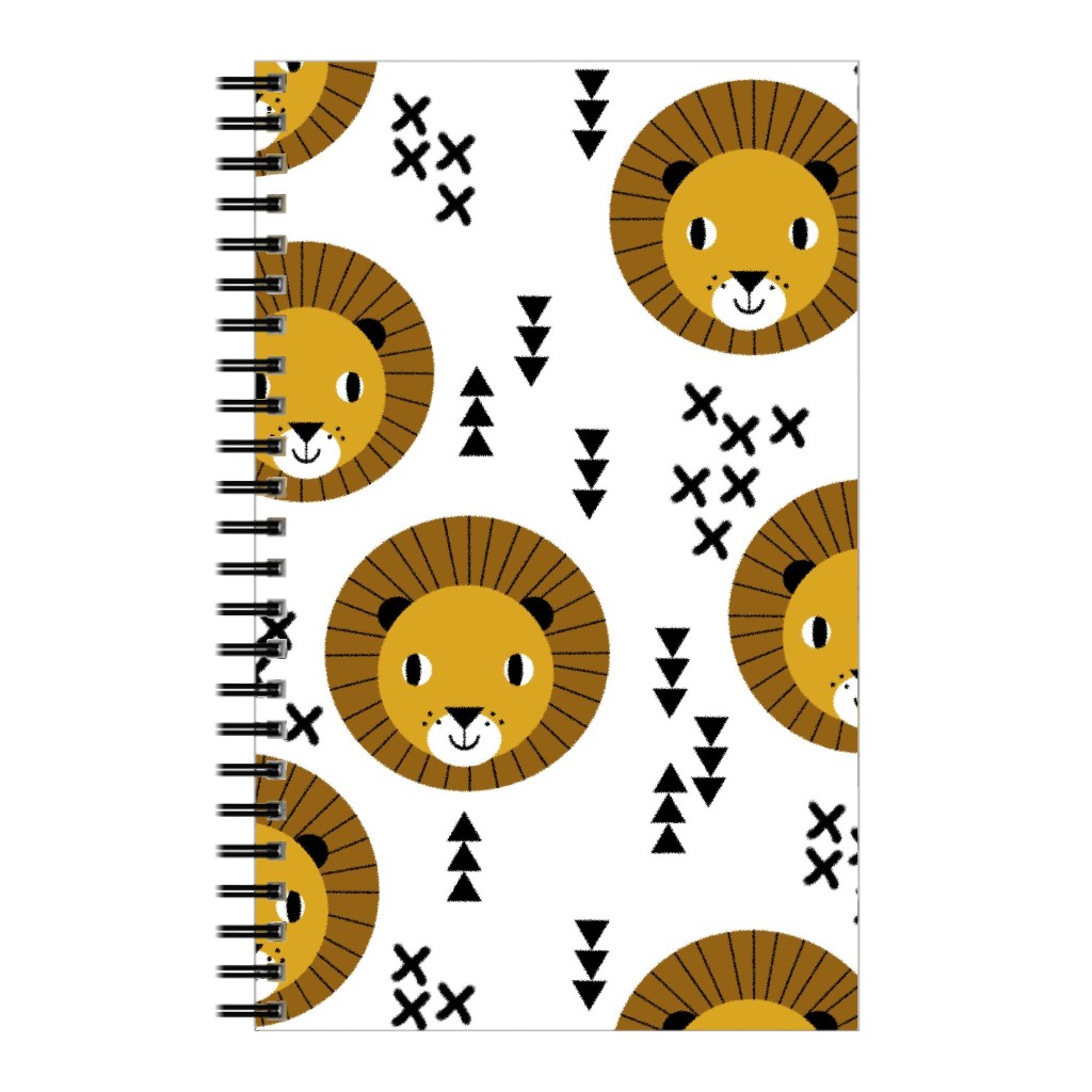 Happy Lion Safari Notebook, 5x8, Brown