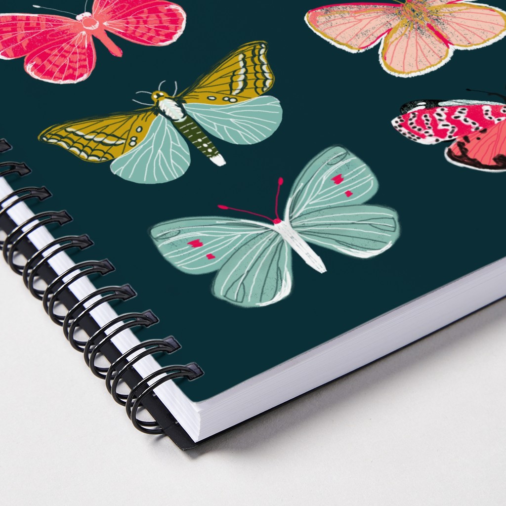 Butterflies Botanic Nature - Multi on Navy Notebook | Shutterfly