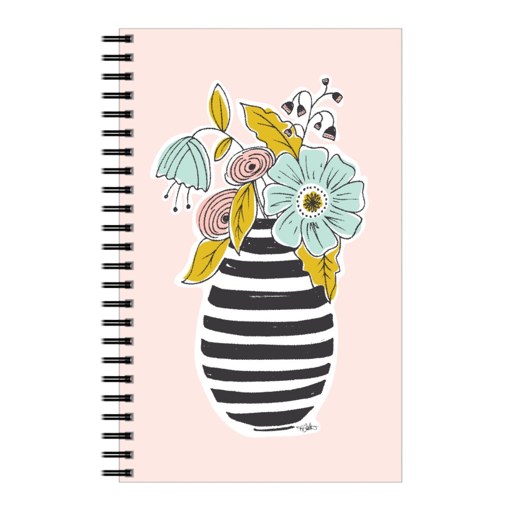 Summer Floral Vase Notebook, 5x8, Multicolor
