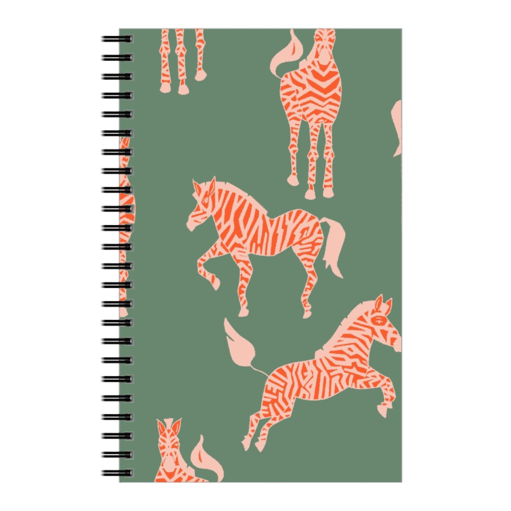 Zebra - Green and Pink Notebook, 5x8, Green, Classic Green