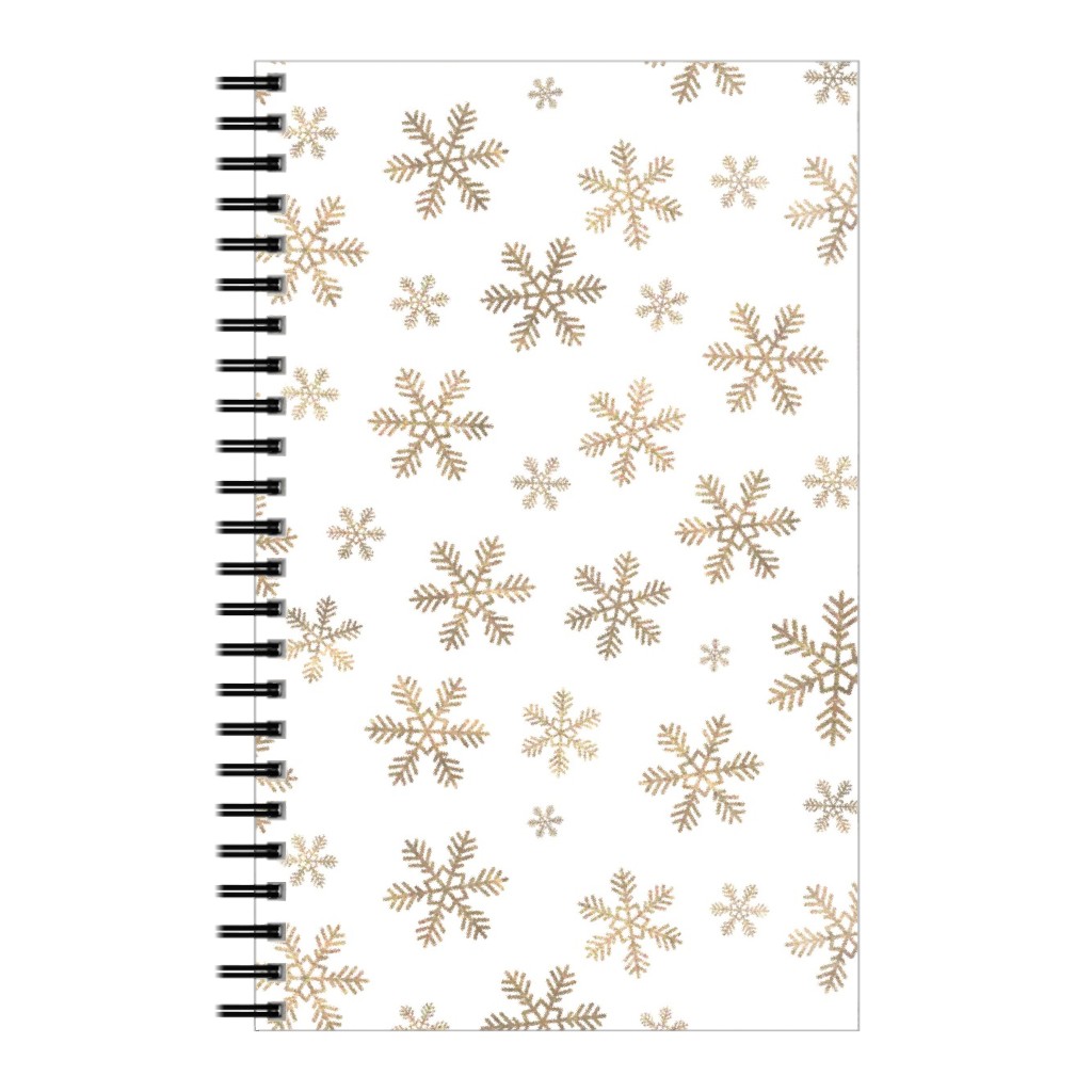 Holiday Snowflakes - Gold Notebook, 5x8, Yellow