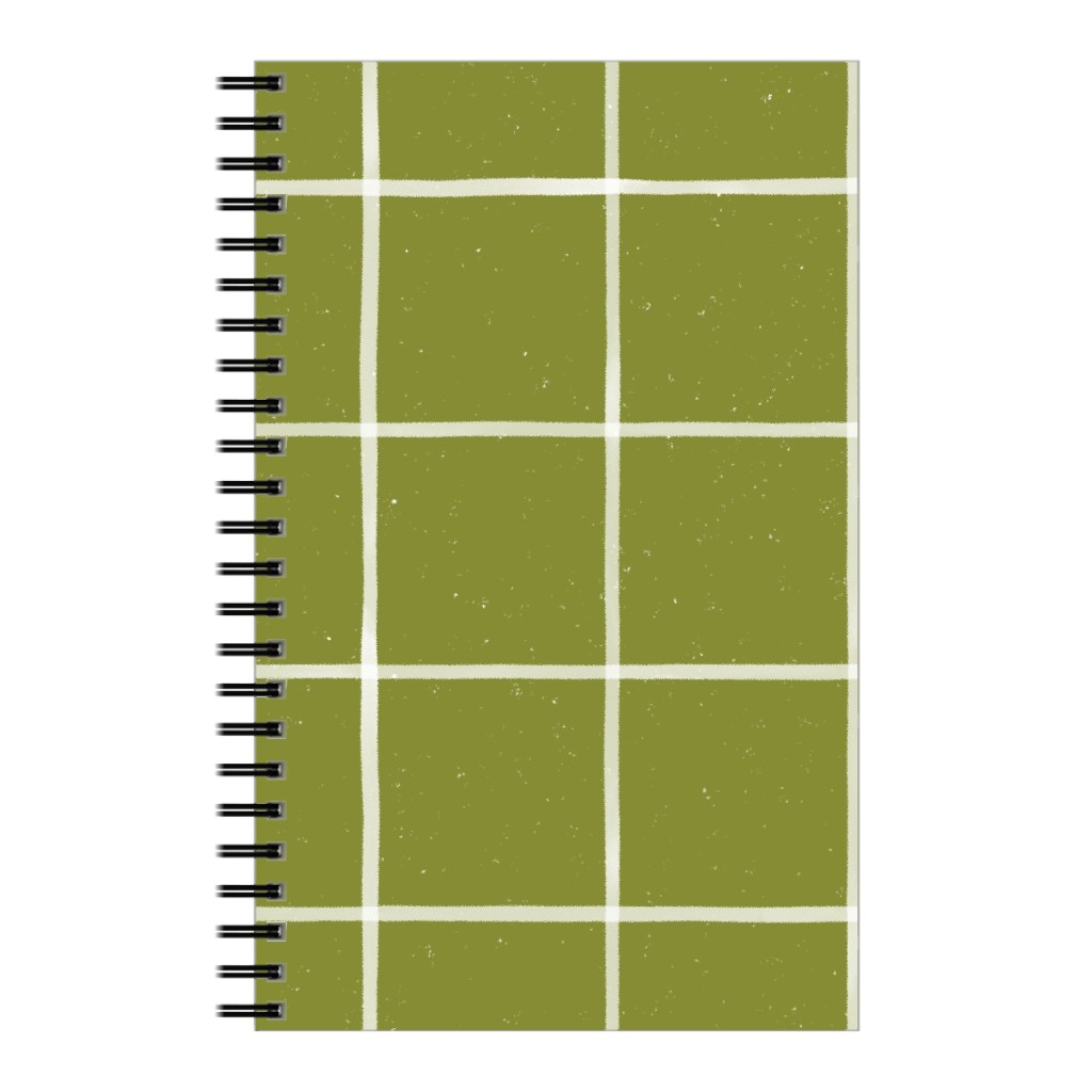 Watercolor Windowpane - Green Notebook, 5x8, Green