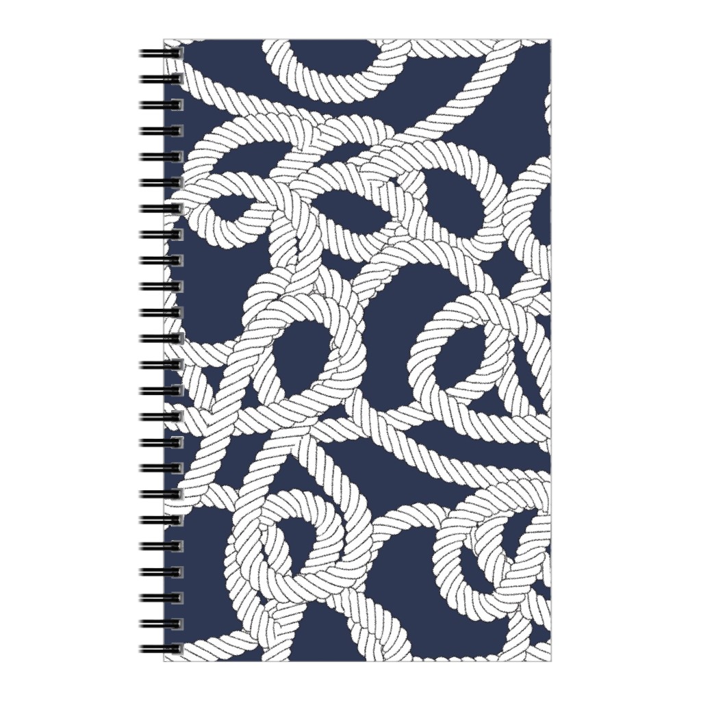 Nautical Rope Knots in Navy Notebook, 5x8, Blue