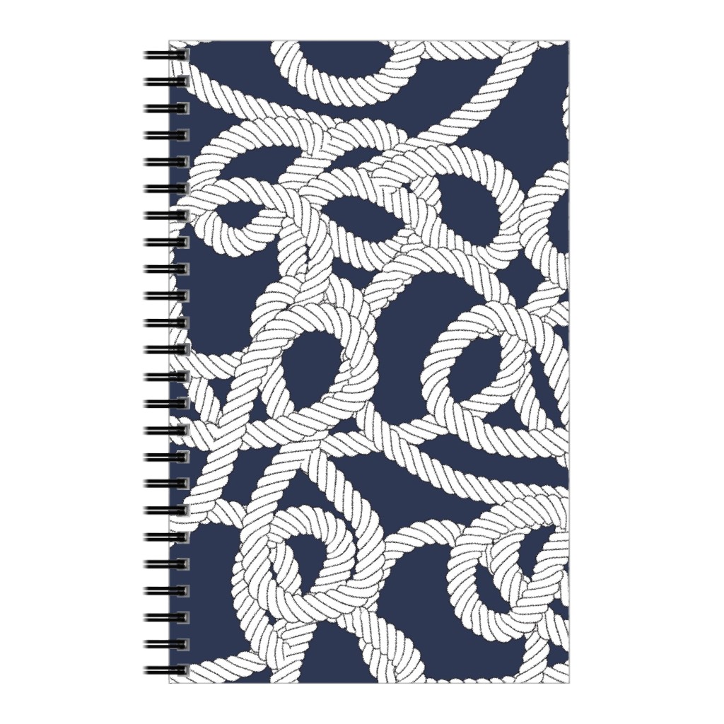 Nautical Rope Knots in Navy Notebook, 5x8, Blue, True Blue