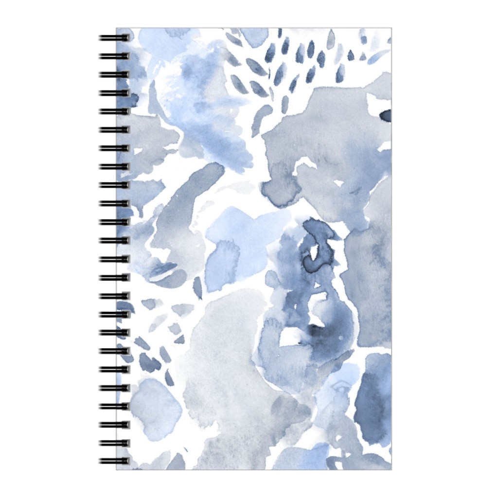 Happy Abstract Watercolor Notebook, 5x8, Blue, Marine Layer