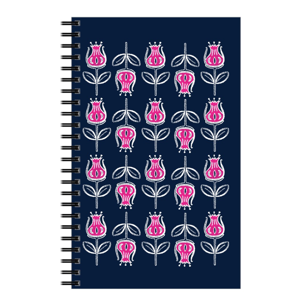 Scandi Block Print Notebook, 5x8, Pink