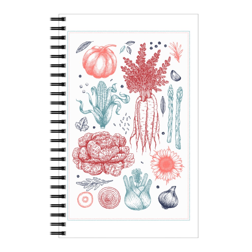 Autumn Farm Vegetables Notebook, 5x8, Multicolor