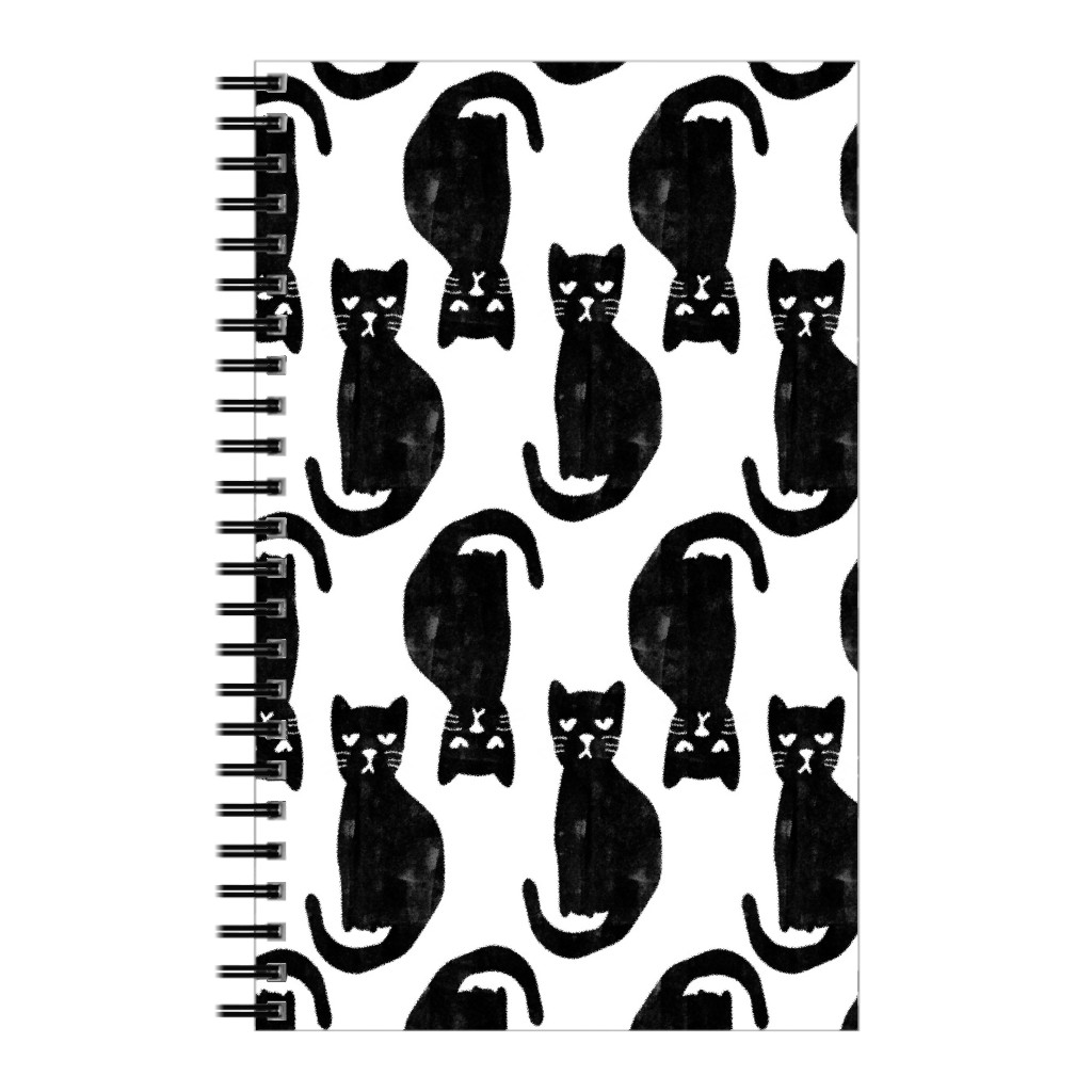 Black Cat Notebook, 5x8, Black