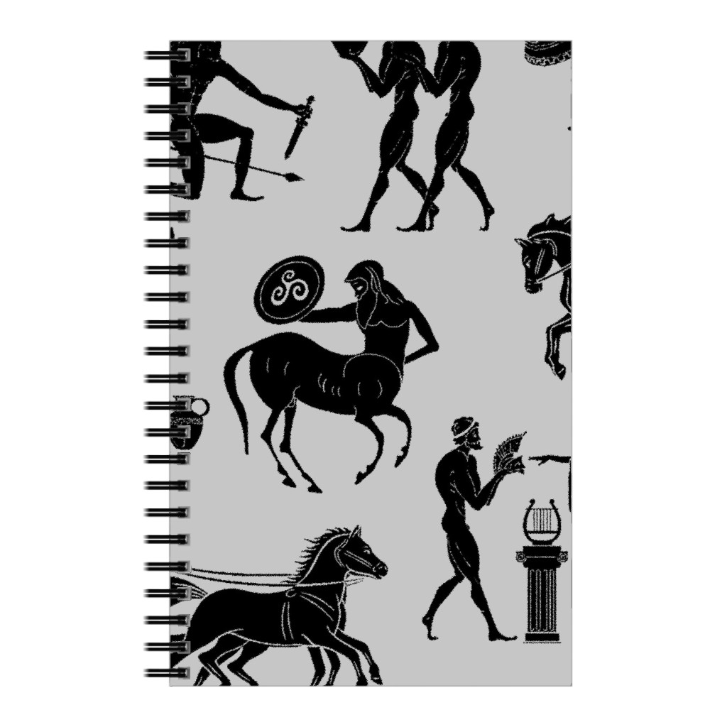 Greek Figures Notebook, 5x8, Gray, Fog
