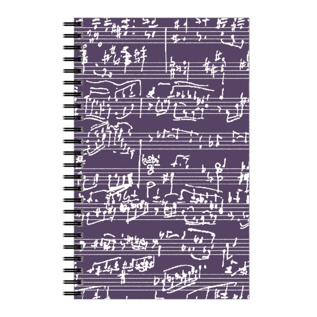 Handwritten Sheet Music Notebook, 5x8, Purple, Verbena