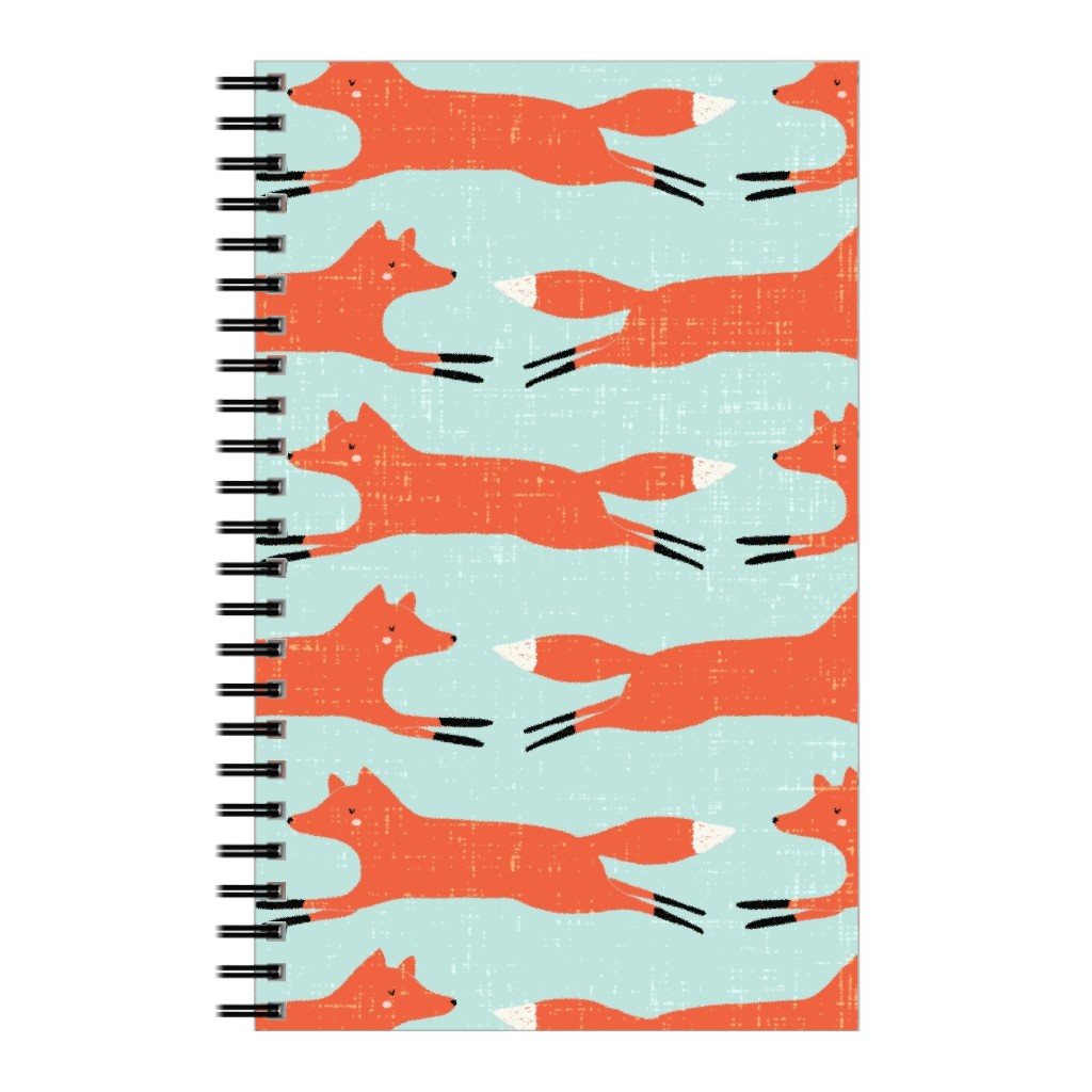 Little Orange Fox - Orange and Green Notebook, 5x8, Orange