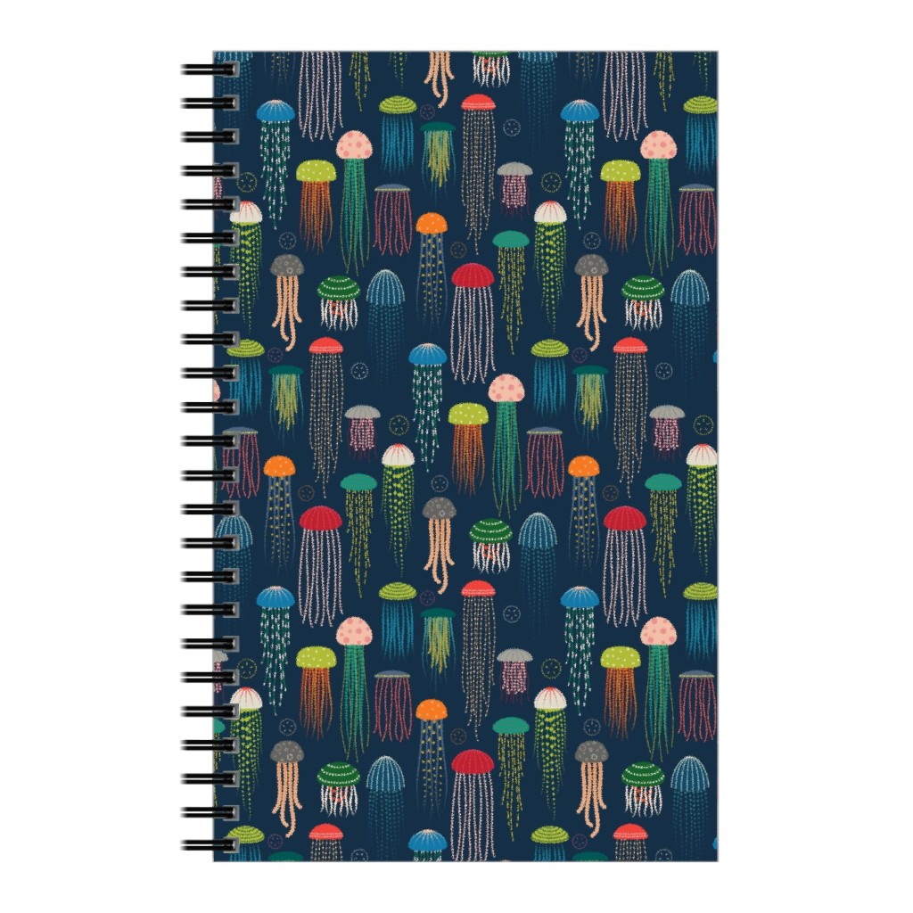 Just Jellies - Rainbow on Navy Notebook, 5x8, Multicolor