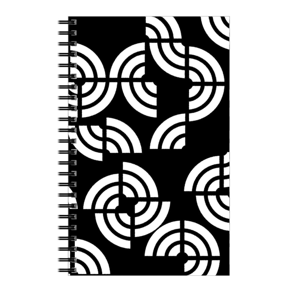 Beethoven - Black and White Notebook, 5x8, Black, Black