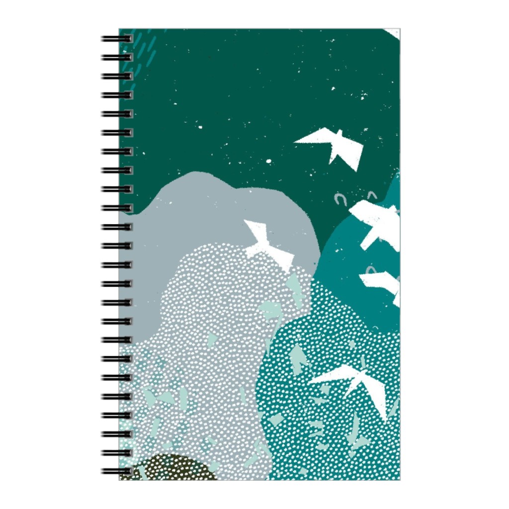 Forest Bird's Eye View - Green Notebook, 5x8, Green