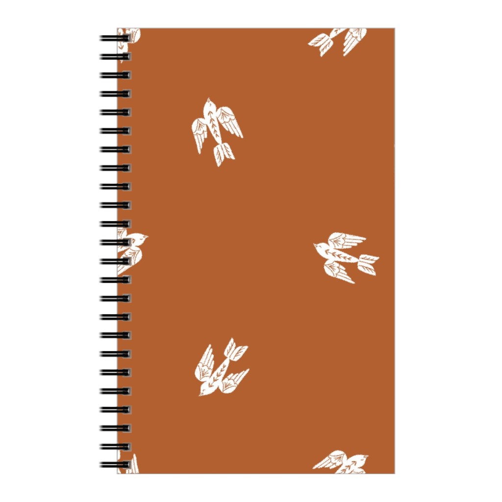 Bird Folk - Rust Notebook, 5x8, Orange