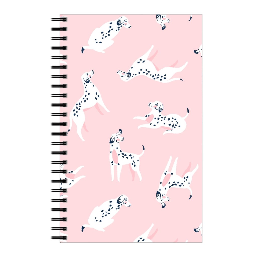 Funny Dalmatian - Pink Notebook, 5x8, Pink, Bright Pink