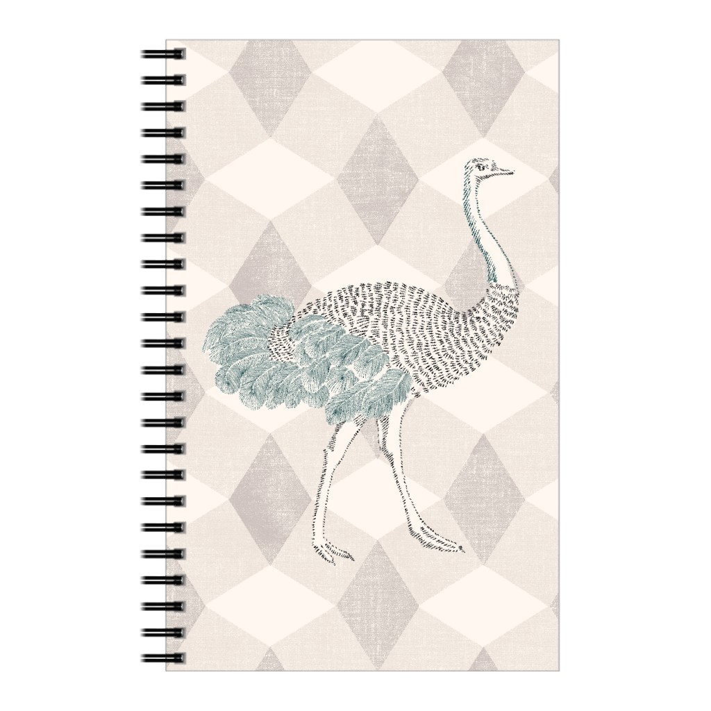 Majestic Ostrich Notebook, 5x8, Beige, Pearl