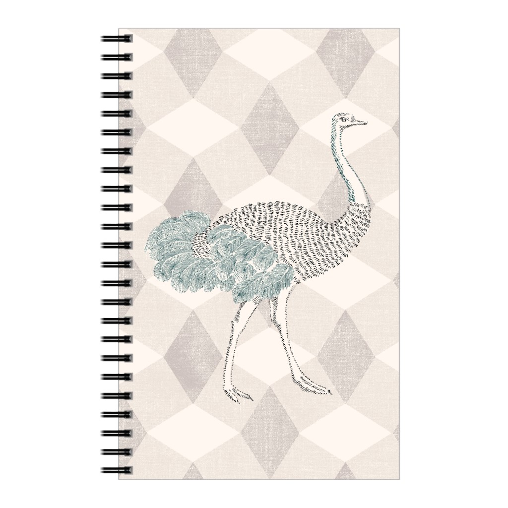 Majestic Ostrich Notebook, 5x8, Beige