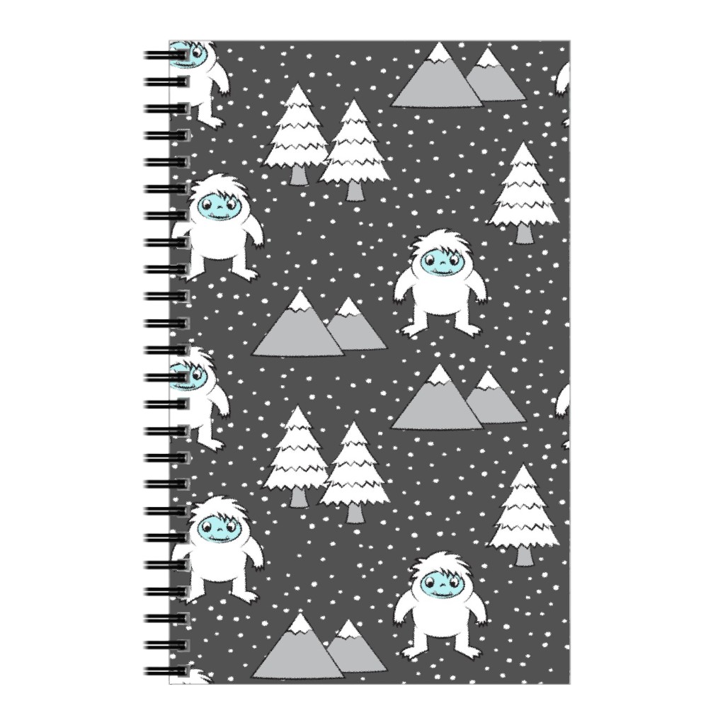 Yetti Tree Mountains - Gray Notebook, 5x8, Gray