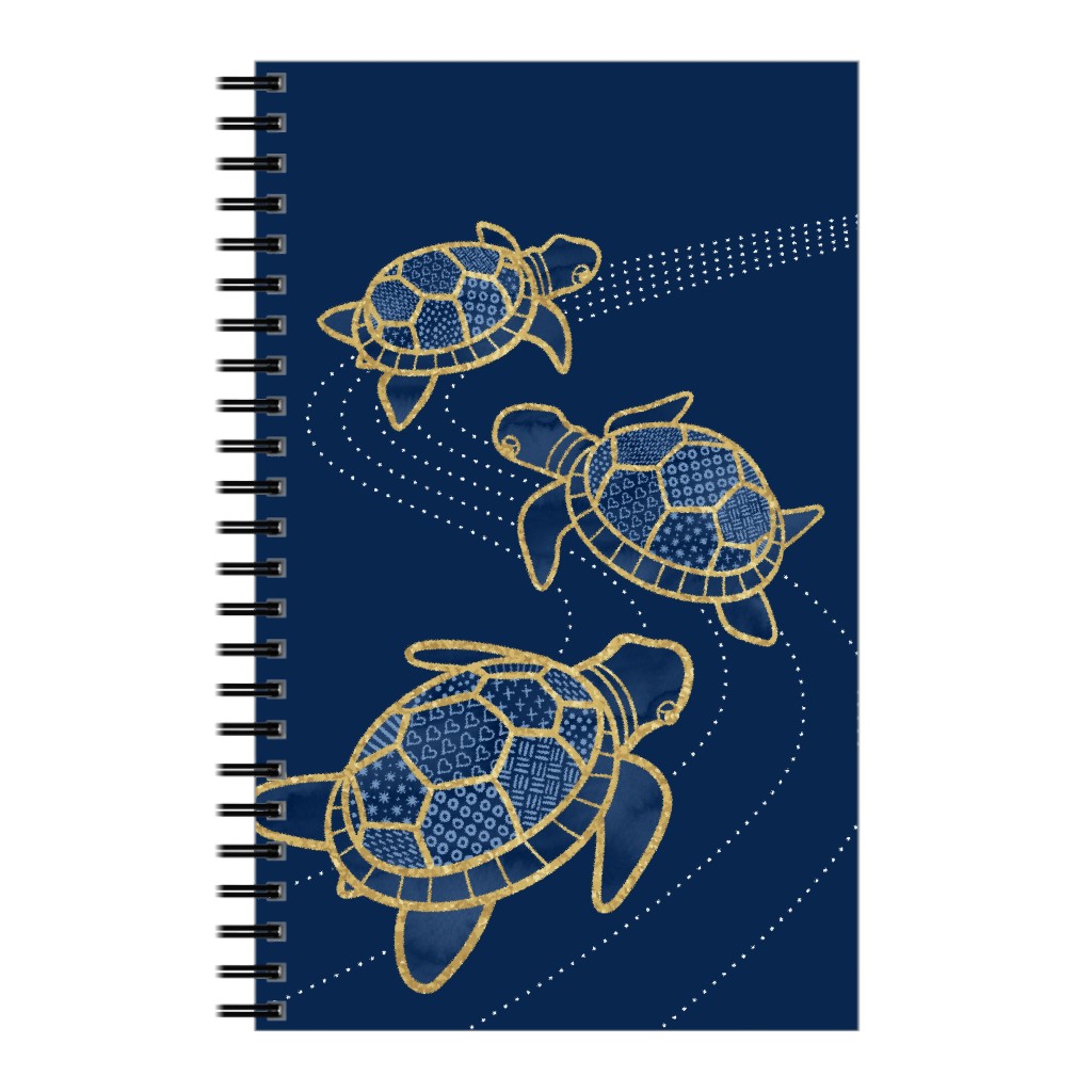 Three Turtles Notebook, 5x8, Blue, Silhouette