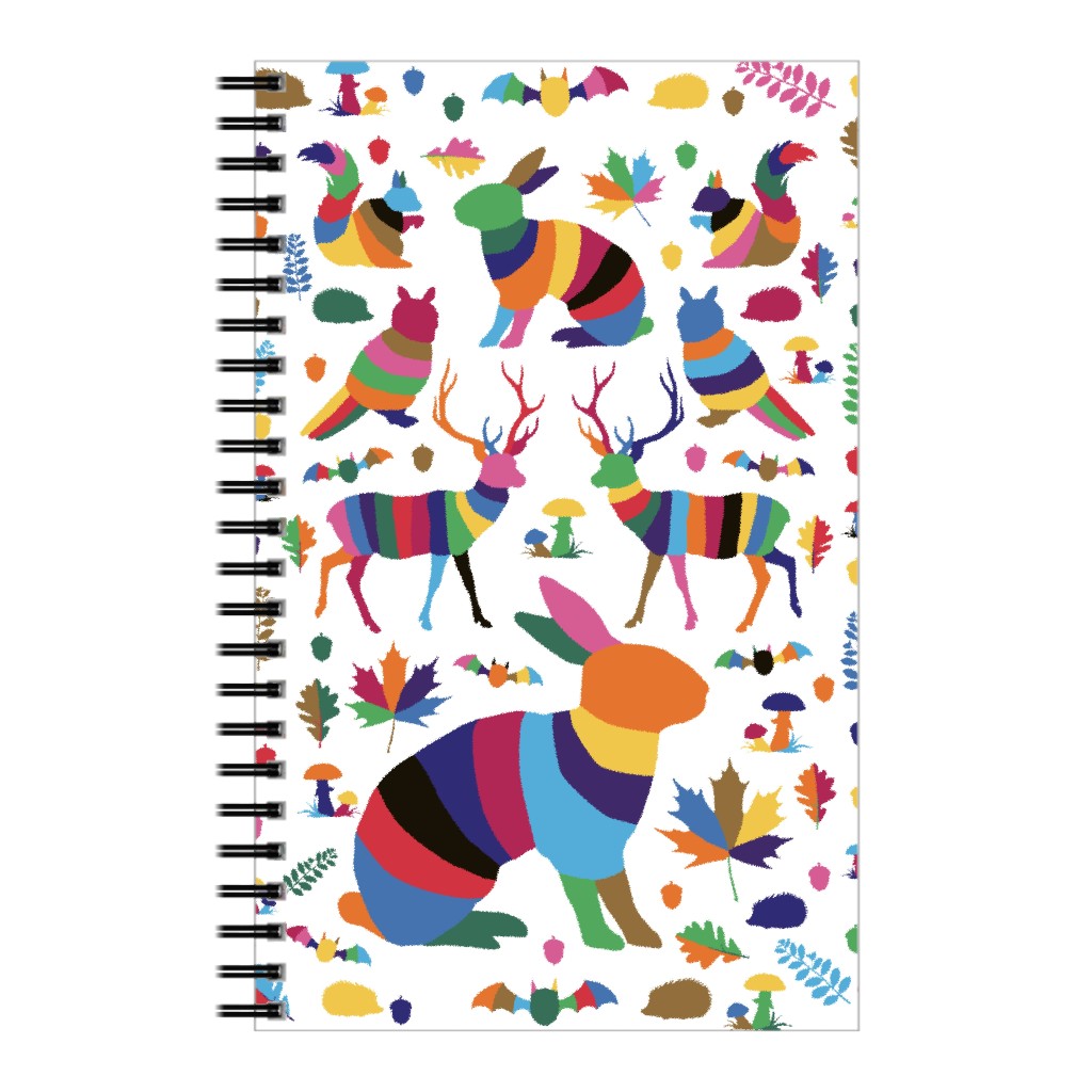 Colorful Woodland Animals Notebook, 5x8, Multicolor