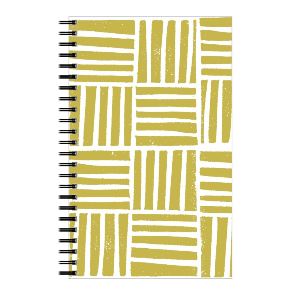 Thatch Stripe Grid - Yellow Notebook, 5x8, Yellow, Classic Yellow