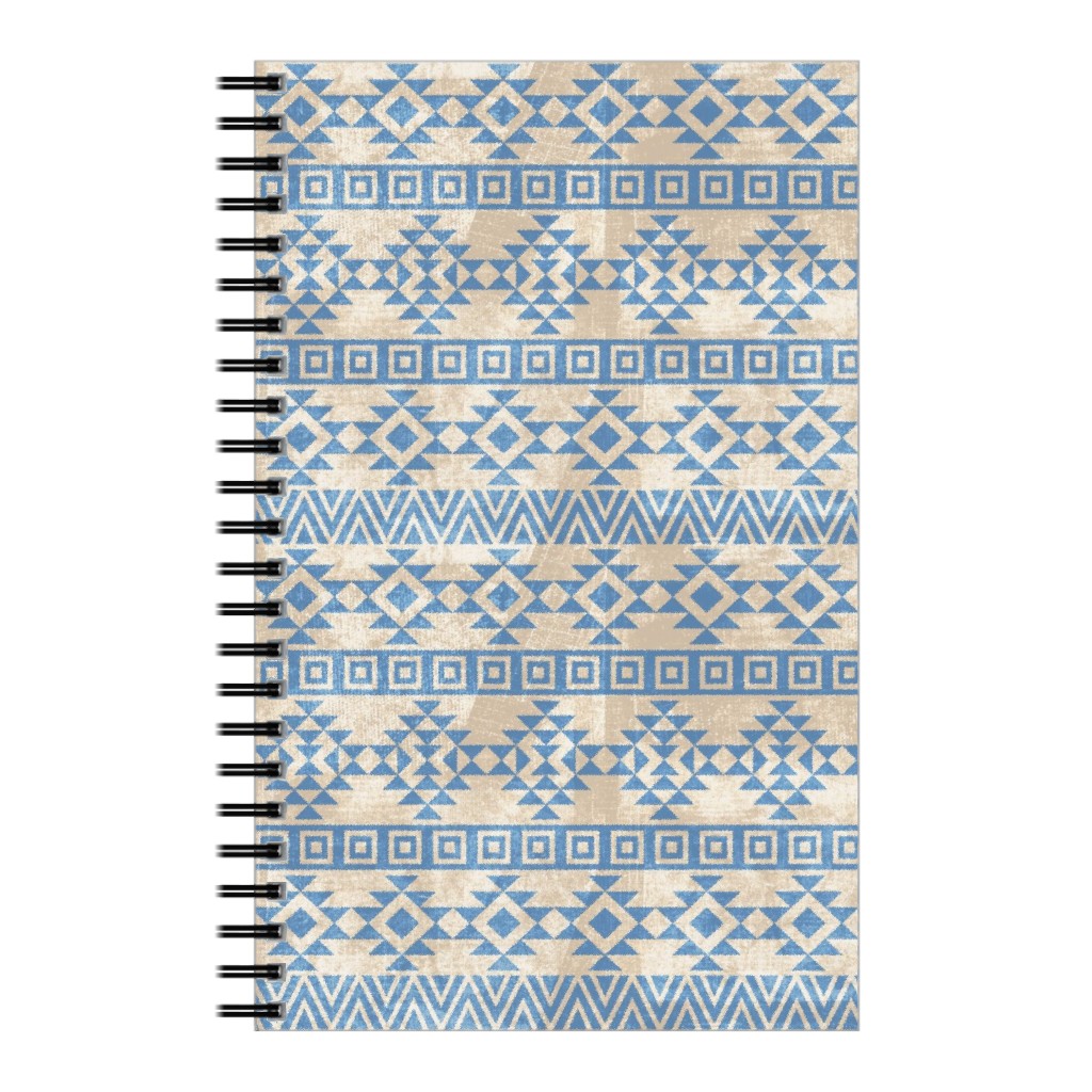 Modern Desert - Geometric Notebook, 5x8, Blue, True Blue