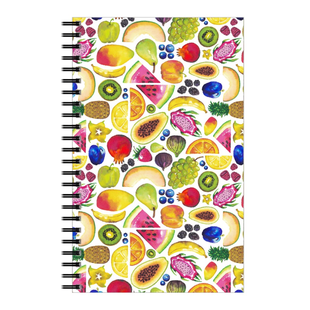 Beautiful Watercolor Fruits of Summer Notebook, 5x8, Multicolor