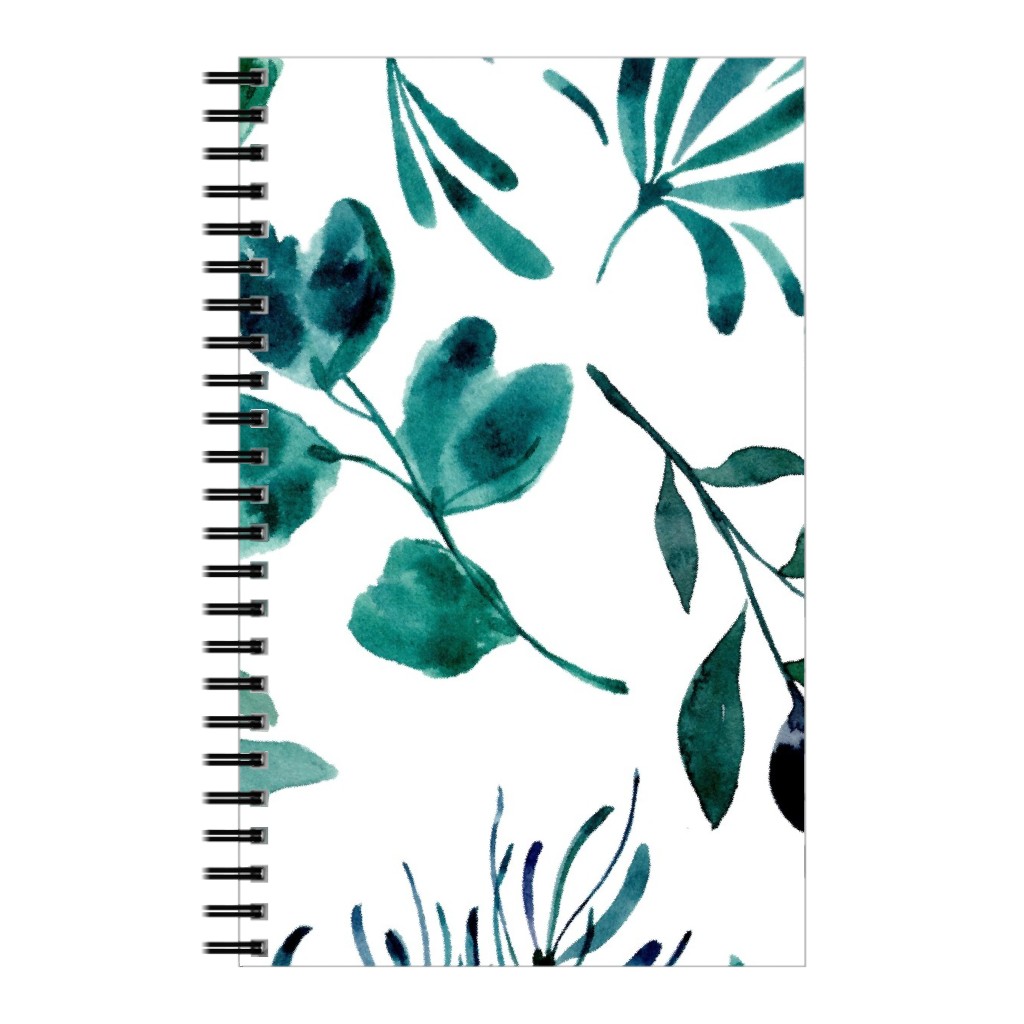 Leaves Nature Botanical Prints Notebook, 5x8, Green