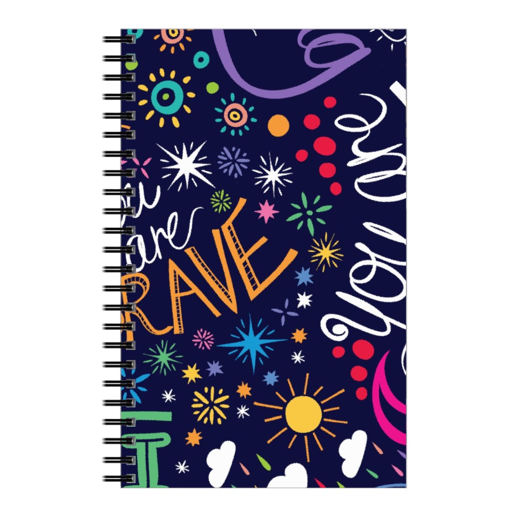 Affirmations Notebook, 5x8, Multicolor, Black