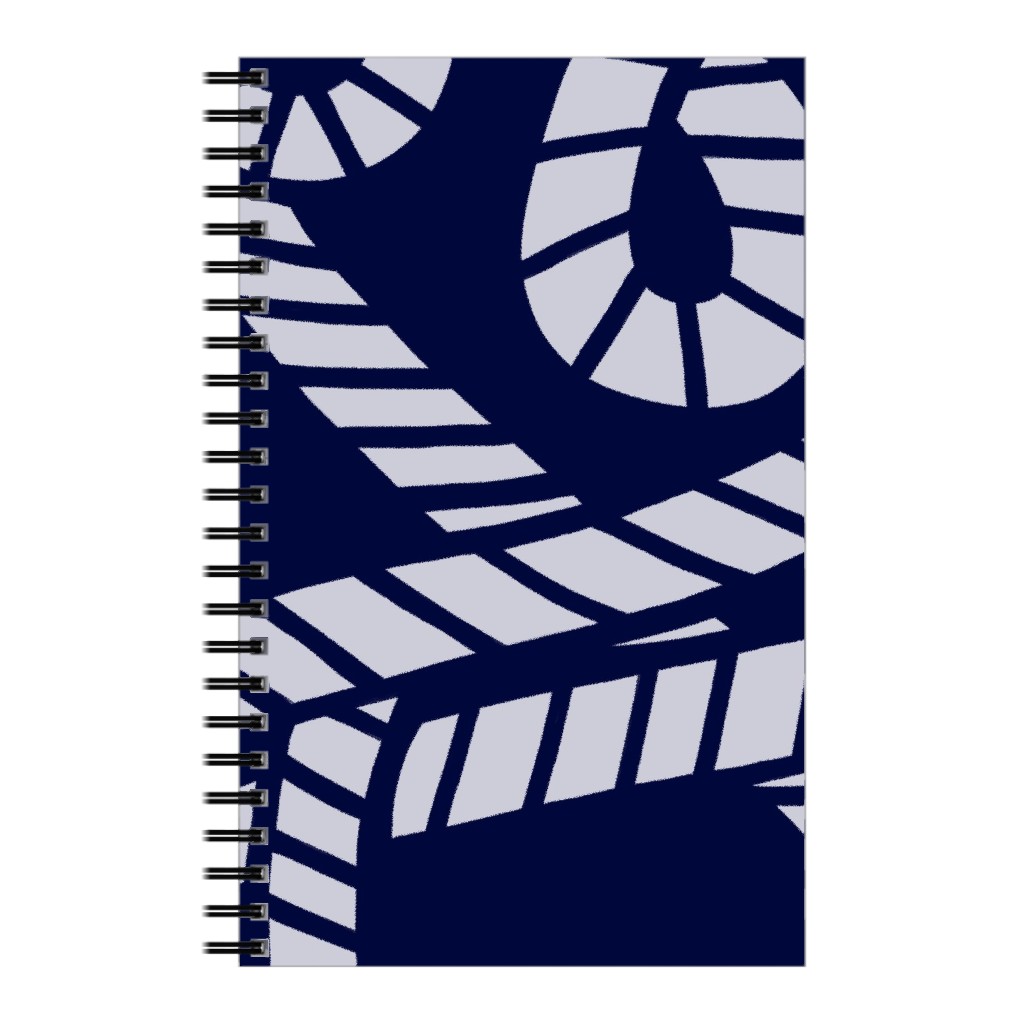 Nautical Rope on Navy Notebook, 5x8, Blue
