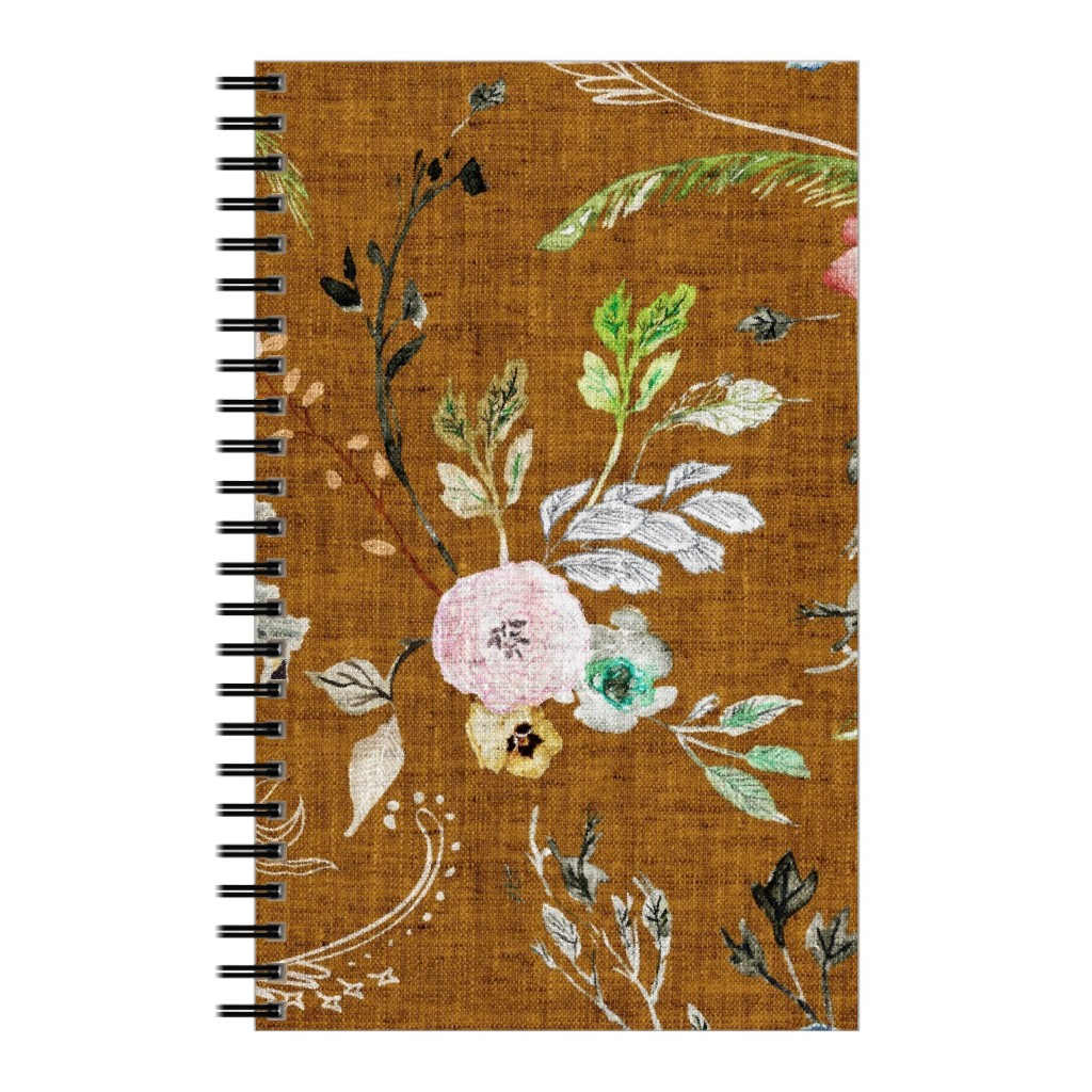 La Boheme Floral - Russet Notebook, 5x8, Brown, Brown