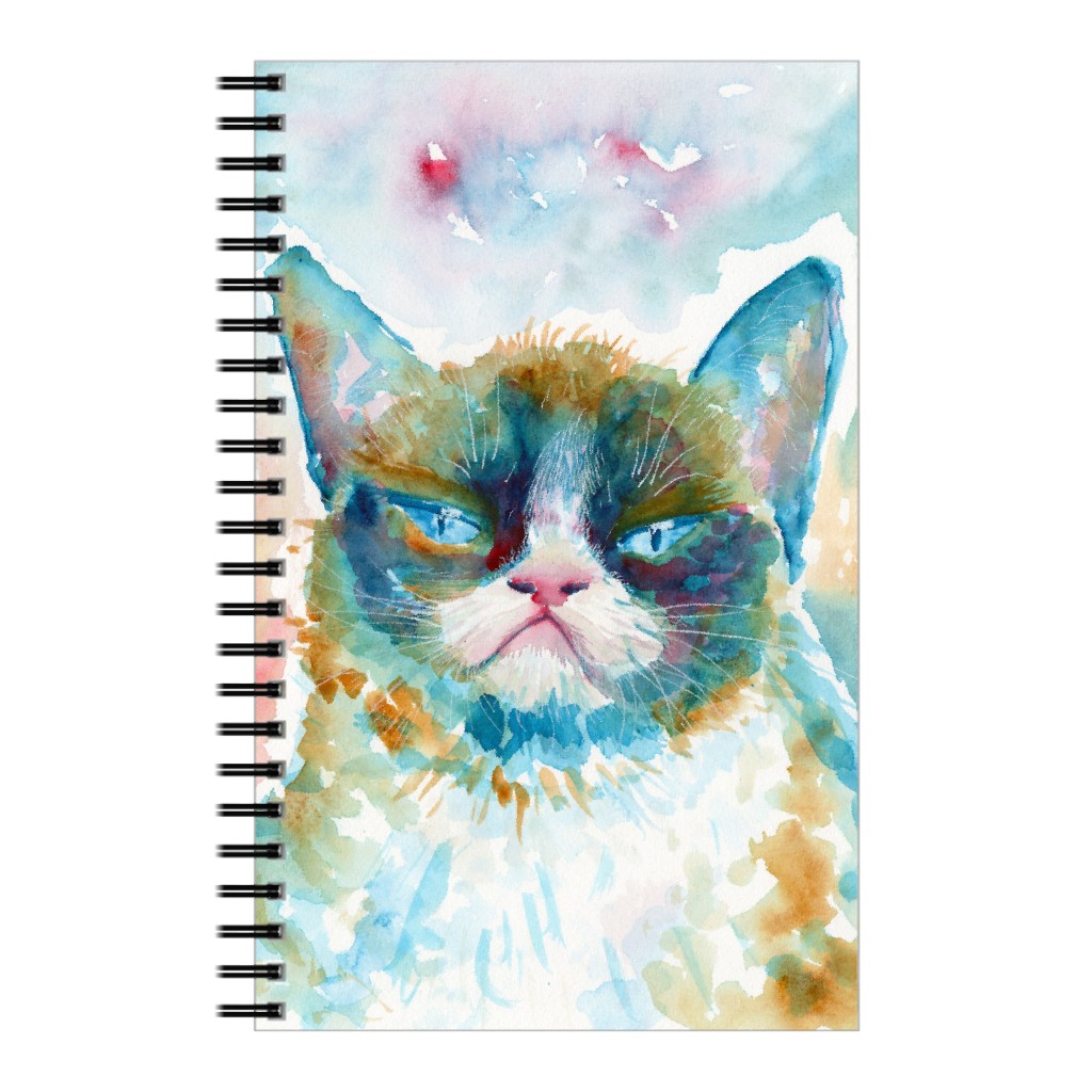 Mad Catter - Grumpy Cat Watercolor Notebook, 5x8, Multicolor