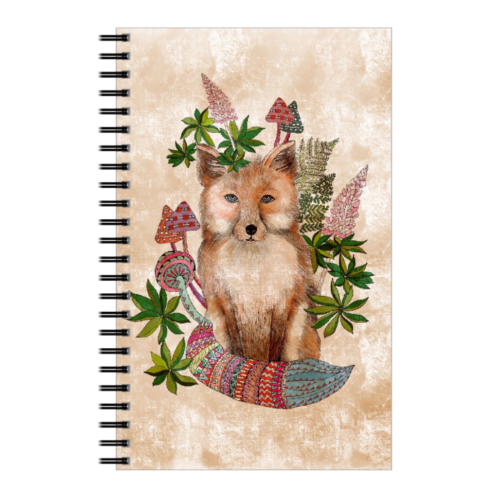 Fox From the Woods - Brown Notebook, 5x8, Brown, Brown