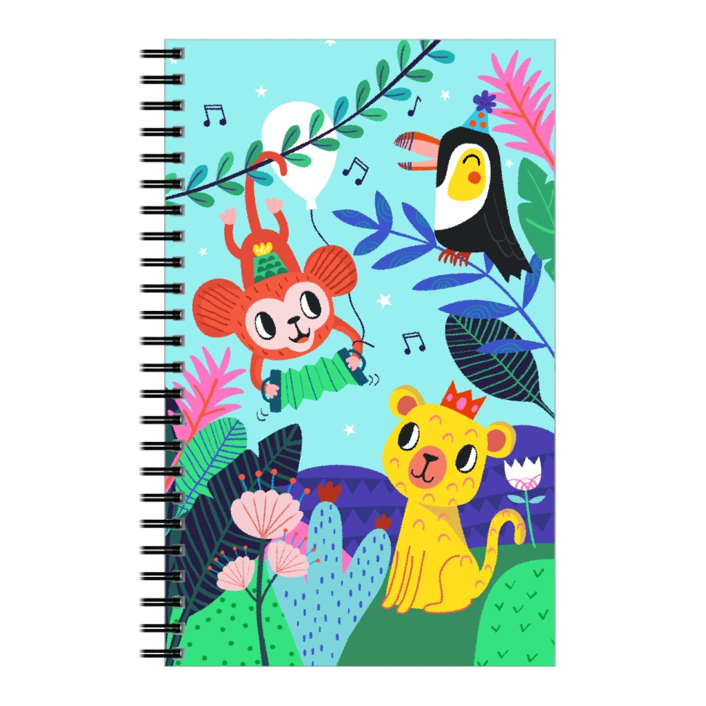 Jungle Jamboree - Blue Notebook, 5x8, Multicolor