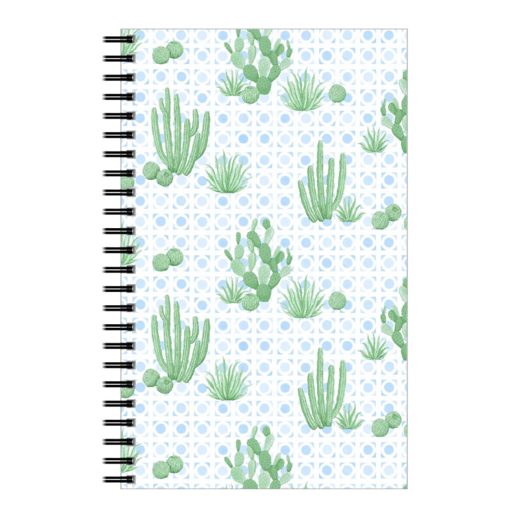Modern Desert Cactus - Blue & Green Notebook, 5x8, Green