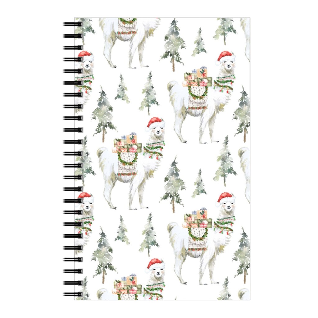 Winter Christmas Llama Notebook, 5x8, Multicolor