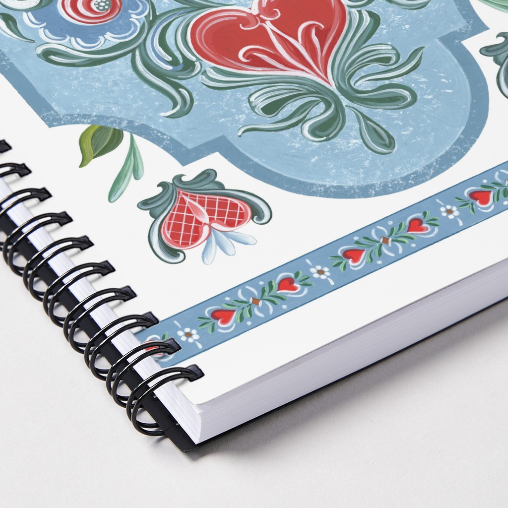 Folk Art Blue & Pink Notebook Shutterfly