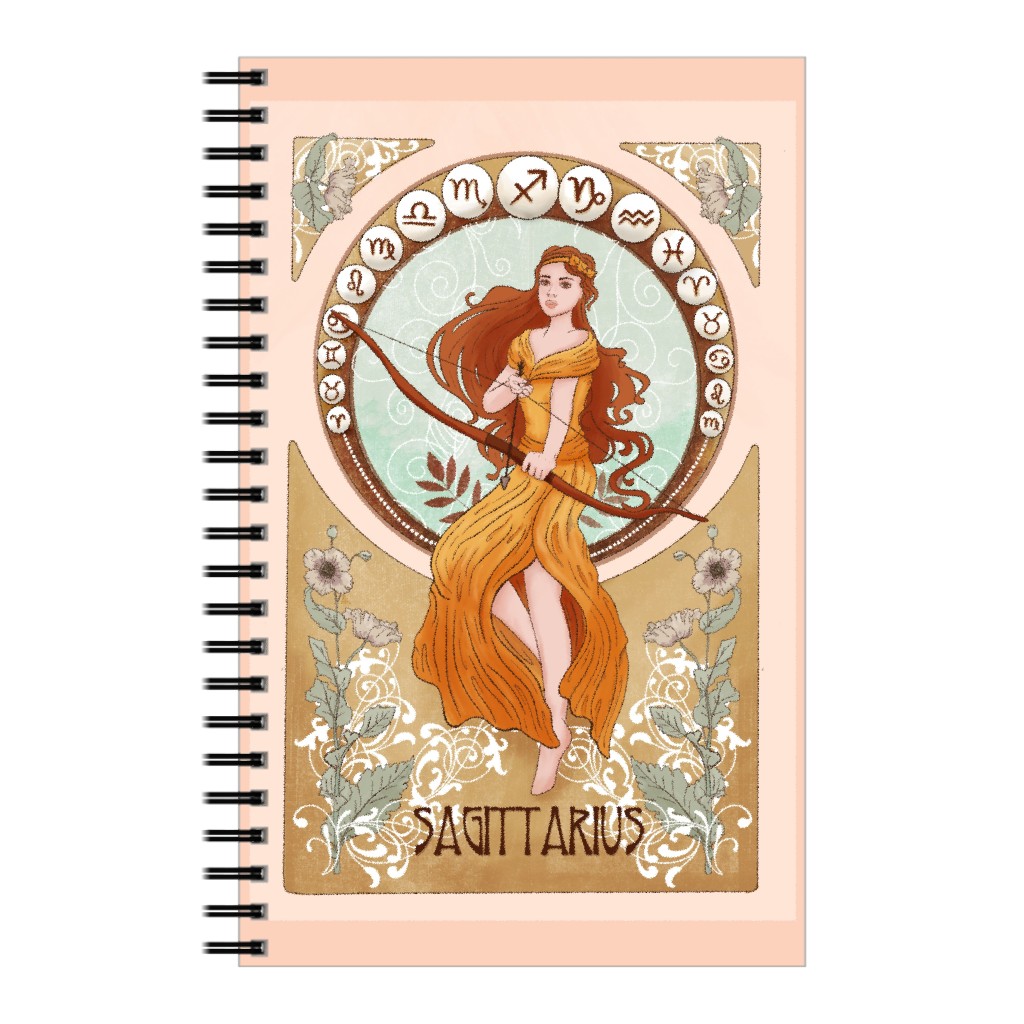 art nouveau sagittarius notebook