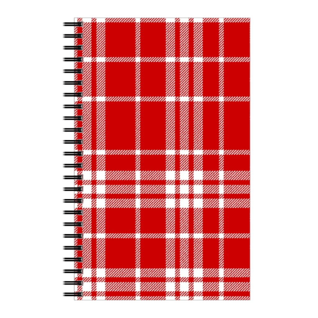 Tartan Check Notebook, 5x8, Red